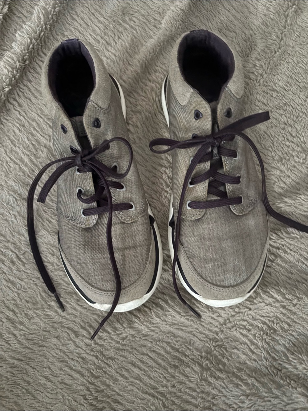 Teva Gray Canvas Lace-Up Sneakers with Black Laces